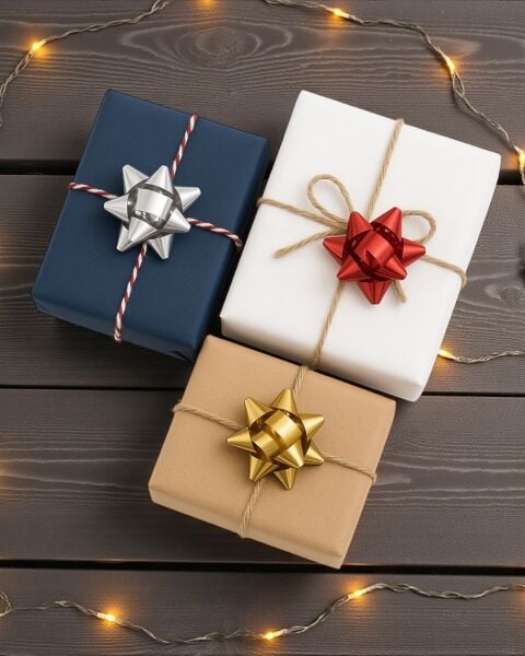 Hediye Paketleme Seti, 12 Adet Metalik Rafya- Twine Baker & Jüt İp - 20M, 1 Adet Bant ve Makinesi