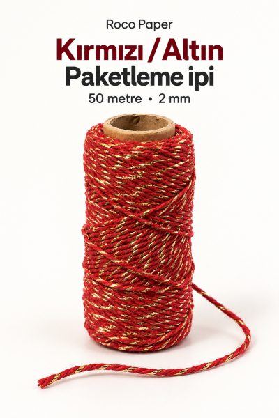 Kırmızı Altın  İp 2 mm 50 metre