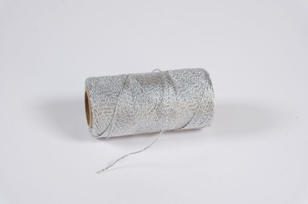 Gümüş Renkli Dekoratif İp - 100 m, Hediye Paketleme, Süsleme ve El İşi Malzemesi, DIY İpi