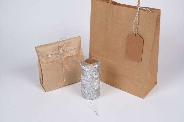 Gümüş Renkli Dekoratif İp - 100 m, Hediye Paketleme, Süsleme ve El İşi Malzemesi, DIY İpi