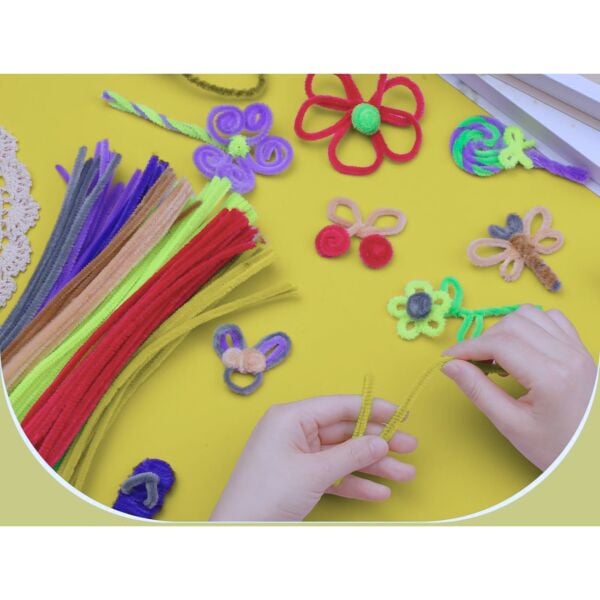 Şönil Tel, El İşi, DIY, Hobi ve Çiçek Yapım Teli, Pastel Sarı, 100 Adet, 6 mm - 30 Cm