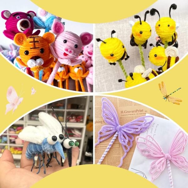 Şönil Tel, El İşi, DIY, Hobi ve Çiçek Yapım Teli, Pastel Sarı, 100 Adet, 6 mm - 30 Cm