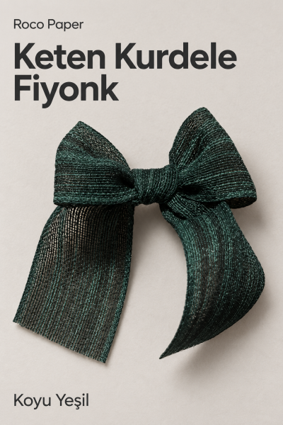 Keten Kurdele Fiyonk 5 cm 25'li Paket Koyu Yeşil