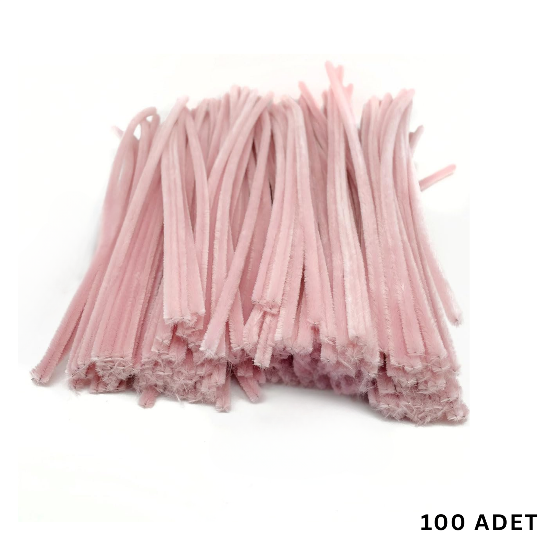 Şönil Tel, El İşi, DIY, Hobi ve Çiçek Yapım Teli, Rose Pembe, 100 Adet, 6 mm - 30 Cm