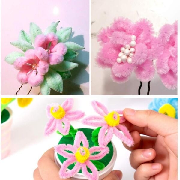 Şönil Tel, El İşi, DIY, Hobi ve Çiçek Yapım Teli, Rose Pembe, 100 Adet, 6 mm - 30 Cm