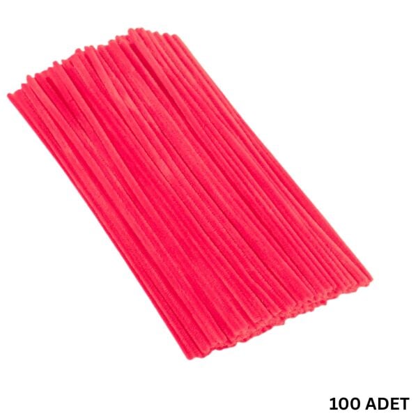 Şönil Tel, El İşi, DIY, Hobi ve Çiçek Yapım Teli, Fuşya, 100 Adet, 6 mm - 30 Cm