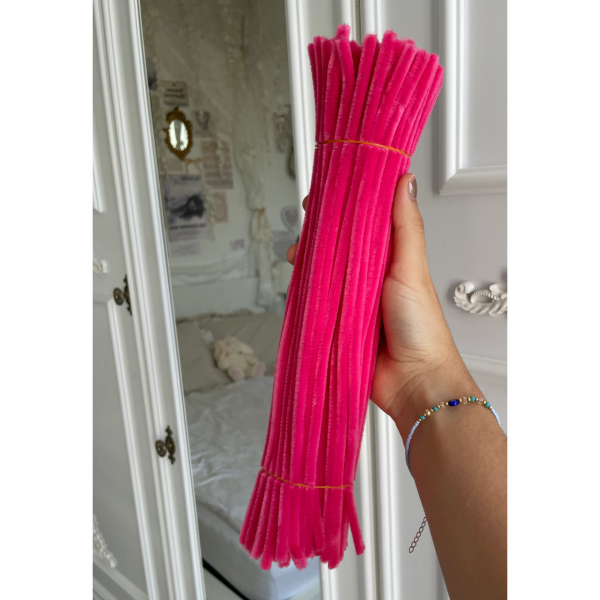 Şönil Tel, El İşi, DIY, Hobi ve Çiçek Yapım Teli, Vişne Çürüğü, 100 Adet, 6 mm - 30 Cm