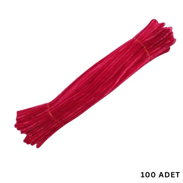 Şönil Tel, El İşi, DIY, Hobi ve Çiçek Yapım Teli, Vişne Çürüğü, 100 Adet, 6 mm - 30 Cm