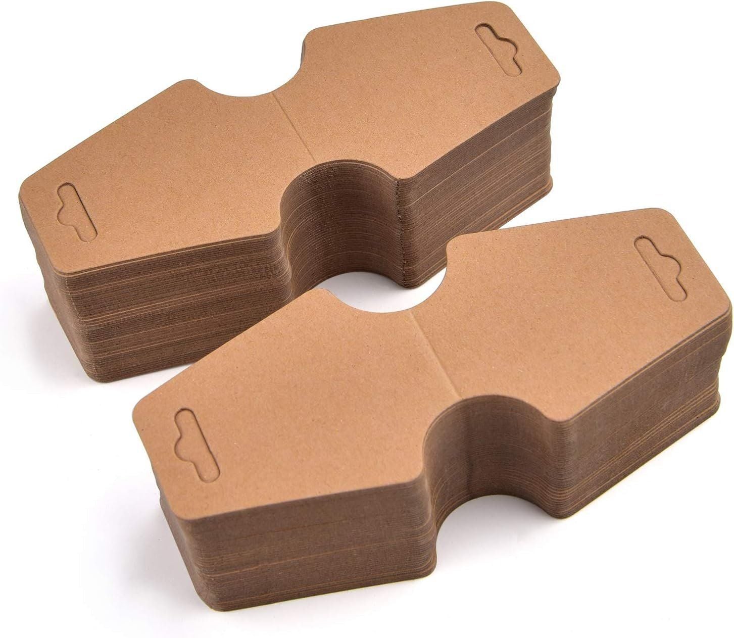 Roco Paper Özel Baskı Takı Kolye ve Bileklik Kartları - Anahtarlık Asma Kartı 100 adet 9 x 4 cm, Kraft - Beyaz