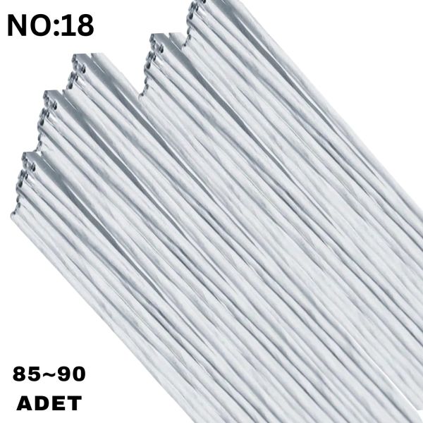 Beyaz Yapay Çiçek Teli, No:18 (1.5 Mm) - Çiçek Aranjman Yapım Teli, 500 gr (85-90 Adet), 60 Cm