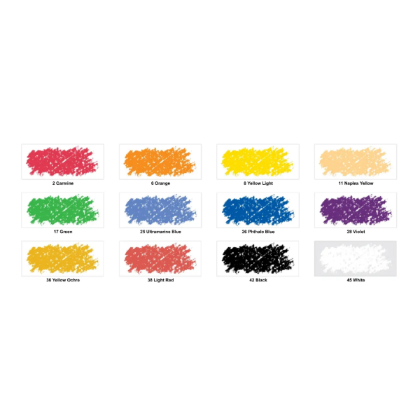 ShinHan SH Soft Pastel Boya Seti, Yüksek Pigmentli, Krapon Pastel Boya ve Hobi Kalemleri, Canlı Renkler 12li Paket