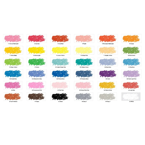 ShinHan SH Soft Pastel Boya Seti, Yüksek Pigmentli, Krapon Pastel Boya ve Hobi Kalemleri, Canlı Renkler 36lı Paket