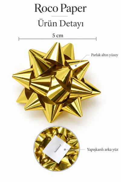 Fiyonk 5 cm Parlak Altın - 25 Adet