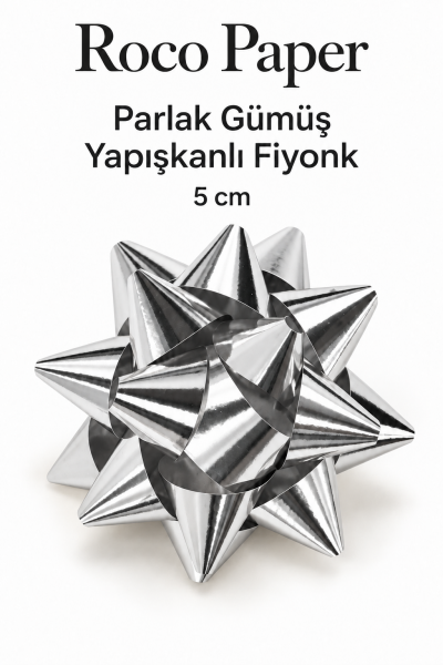 Fiyonk 5 cm Parlak Gümüş  - 100 Adet