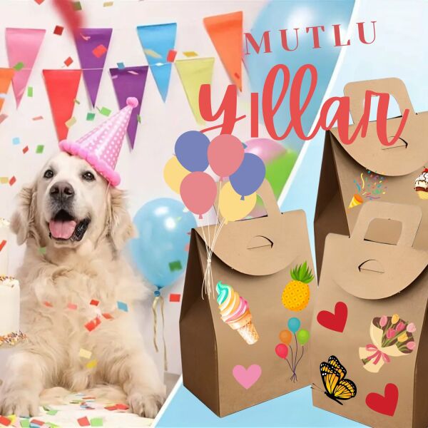 Kraft El Geçmeli Hediye Çantası(20'li), Kına, Parti için Çerez, Şekerleme Kutusu, No:2, 6.5x11x4.5Cm