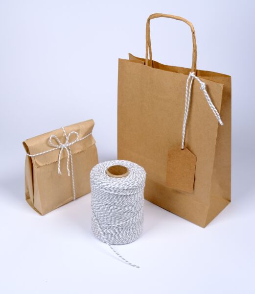 Hediye Paketleme ve Ambalaj İpi, Marteniçka, Paket İpi, 200 M (TWINE BAKER) Gri-Beyaz