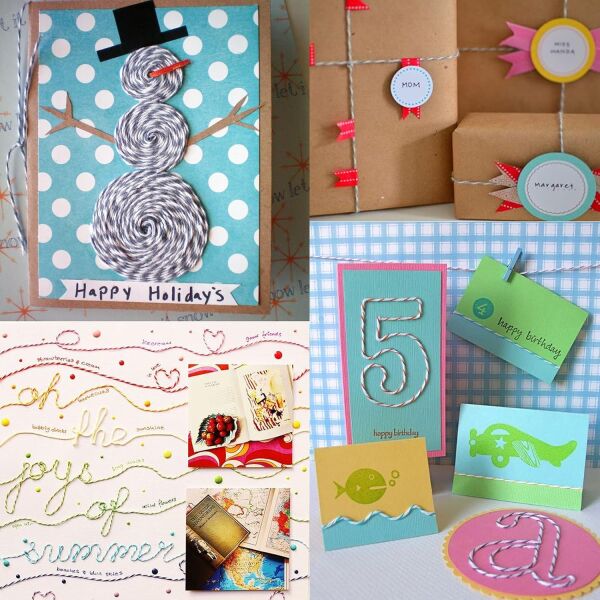 Hediye Paketleme ve Ambalaj İpi, Marteniçka, Paket İpi, 200 M (TWINE BAKER) Gri-Beyaz