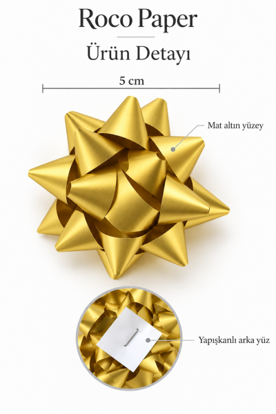 Fiyonk 5 cm Mat Altın - 12 Adet