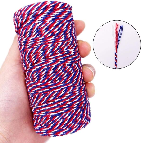 Hediye Paketleme ve Ambalaj İpi, Marteniçka, Paket İpi, 200 M (TWINE BAKER) Kırmızı-Mavi-Beyaz