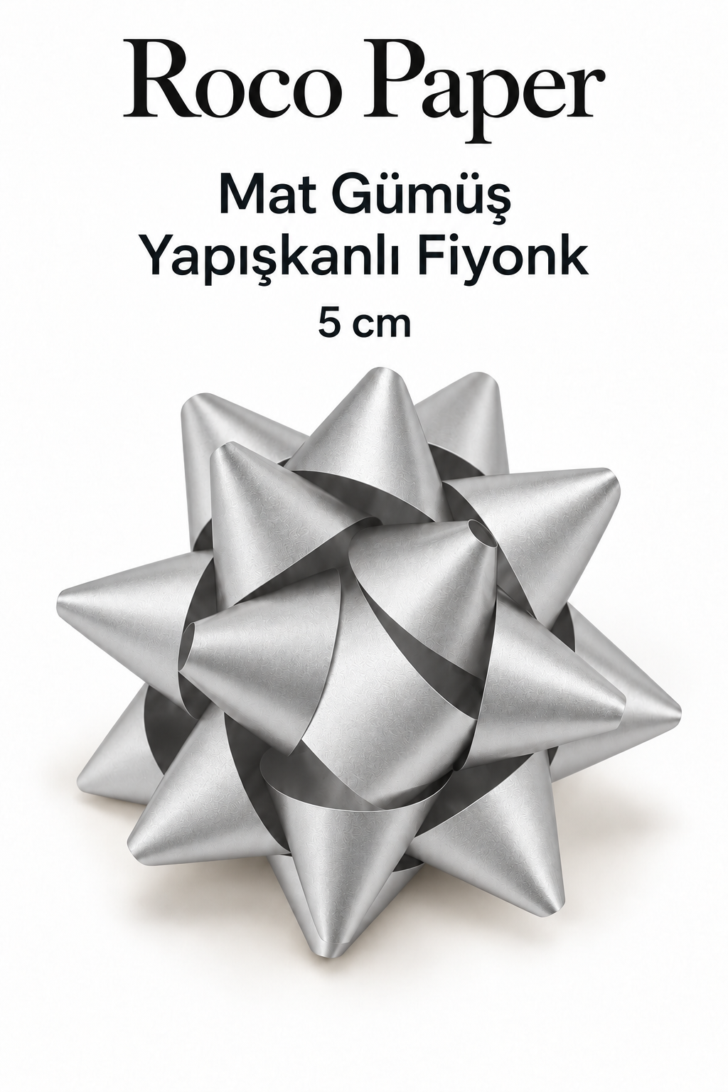 Fiyonk 5 cm Mat Gümüş  - 12 Adet