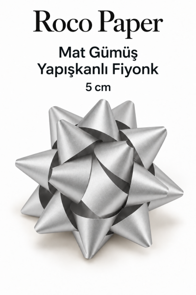 Fiyonk 5 cm Mat Gümüş  - 12 Adet