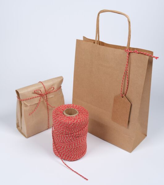 Hediye Paketleme ve Ambalaj İpi, Marteniçka, Paket İpi, 200 M (TWINE BAKER) Kırmızı-Kraft