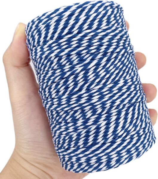 Hediye Paketleme ve Ambalaj İpi, Marteniçka, Paket İpi, 200 M (TWINE BAKER) Mavi-Beyaz