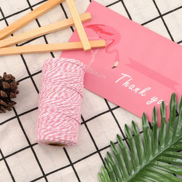 Hediye Paketleme ve Ambalaj İpi, Marteniçka, Paket İpi, 200 M (TWINE BAKER) Pembe-Beyaz