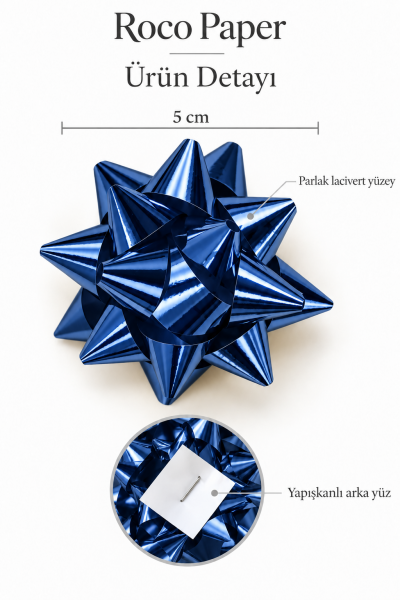 Fiyonk 5 cm Parlak Lacivert - 25 Adet