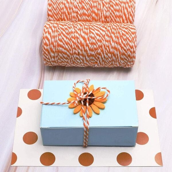 Hediye Paketleme ve Ambalaj İpi, Marteniçka, Paket İpi, 200 M (TWINE BAKER) Turuncu-Beyaz