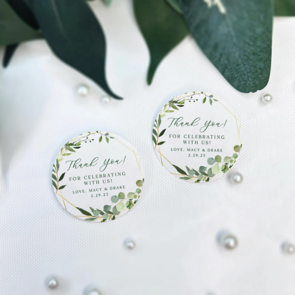 Özel Baskı Düğün Davetiye Sticker Etiketi, 4*4 cm - 70 Adet - WS08 - 8