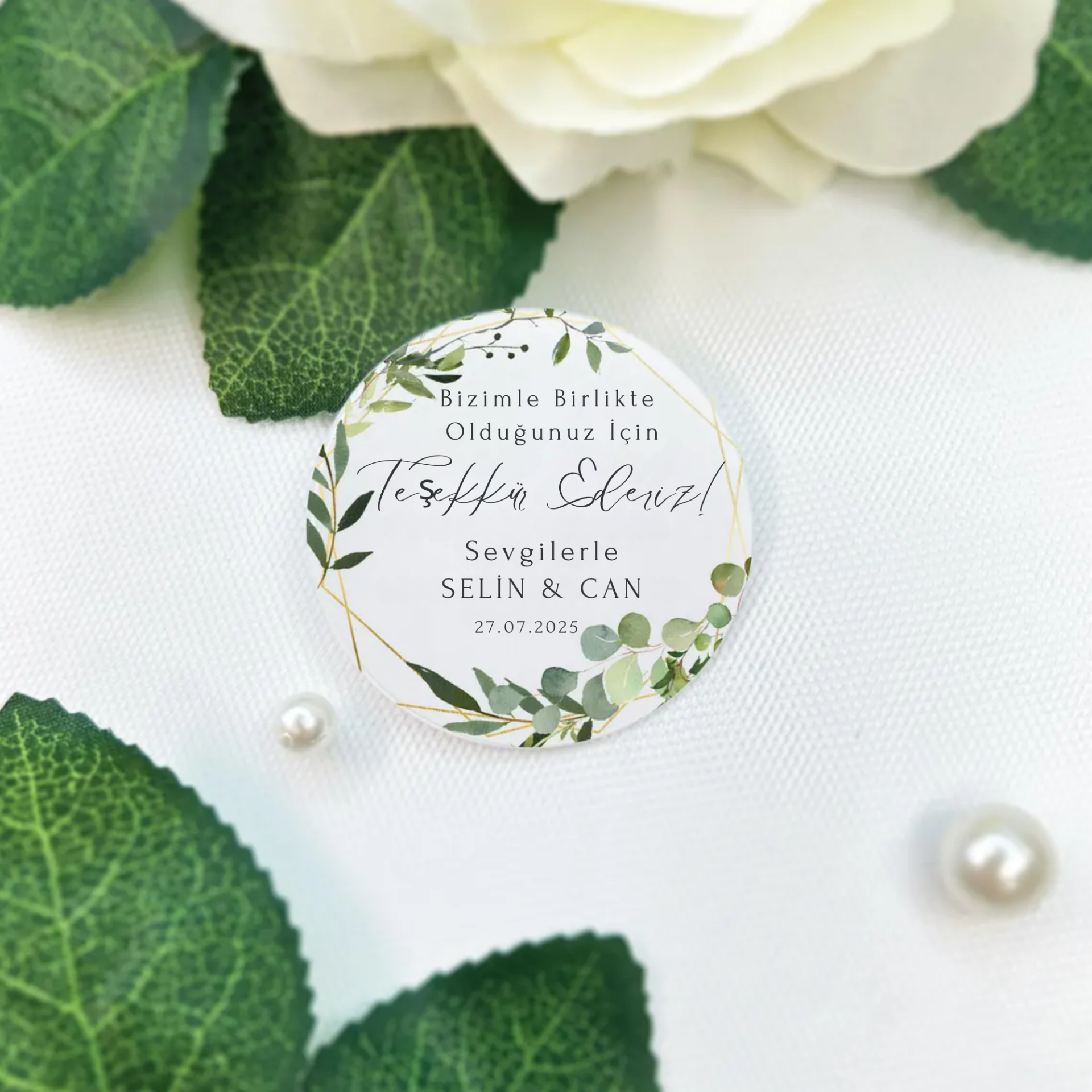 Özel Baskı Düğün Davetiye Sticker Etiketi, 4*4 cm - 70 Adet - WS08 - 8