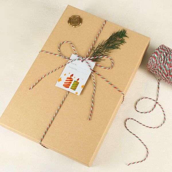 Hediye Paketleme, Ambalaj İpi, Marteniçka, DIY İpi, 200 Metre (Twine Baker), Kırmızı-Yeşil-Beyaz