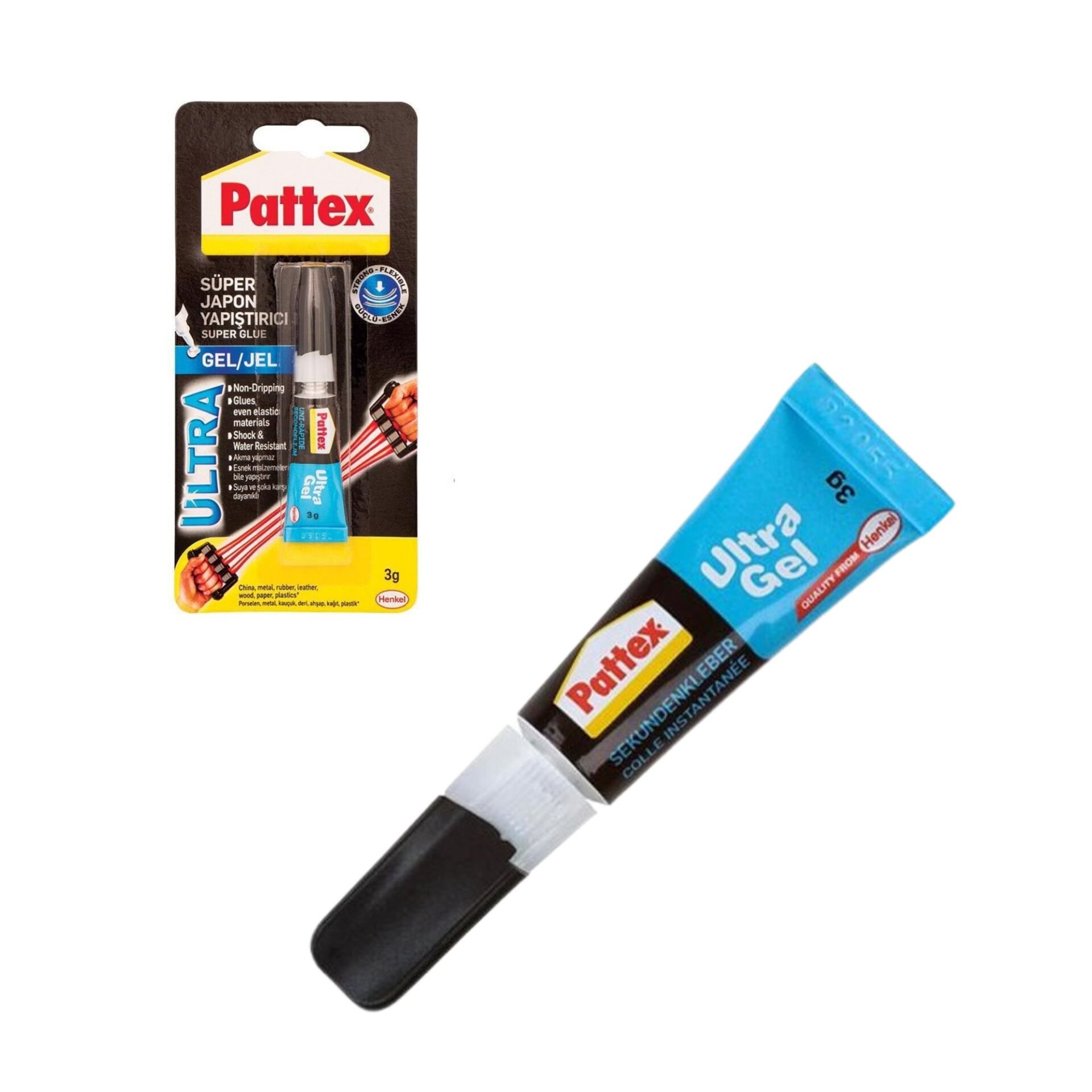Pattex Ultra Gel Süper Japon Yapıştırıcı– Suya ve Darbeye Dayanıklı, Çok Amaçlı Hızlı Tutkal, 3 gr
