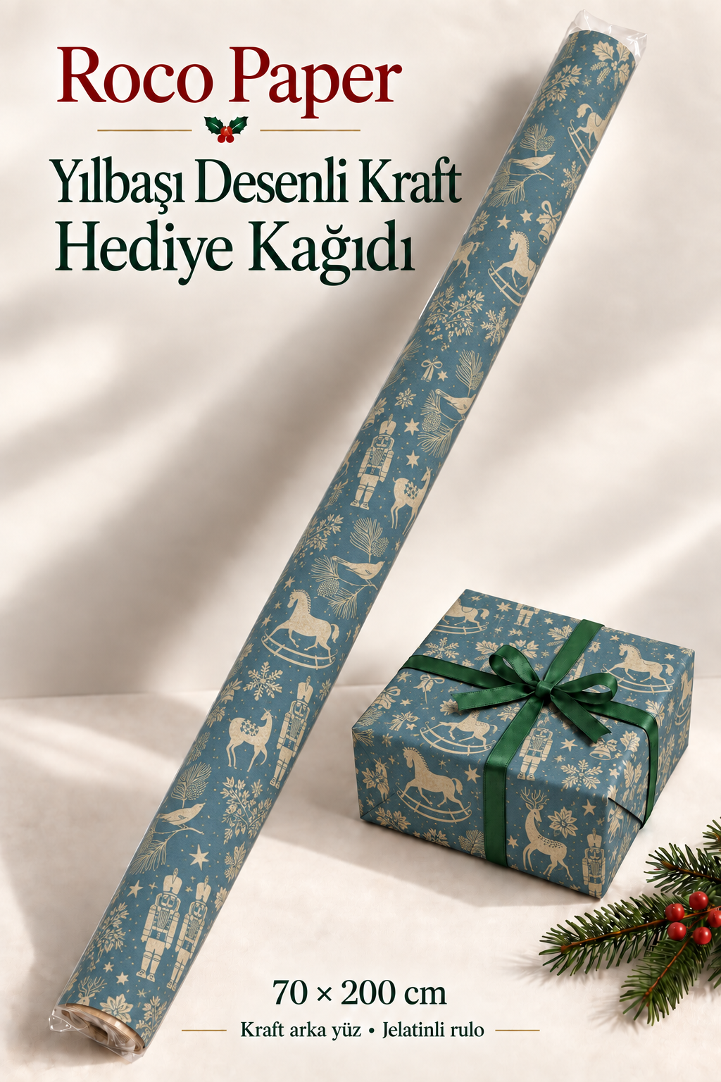 Yeniyıl Ambalaj Kağıdı  355H Mavi