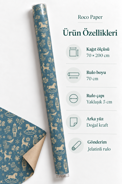Yeniyıl Ambalaj Kağıdı  355H Mavi