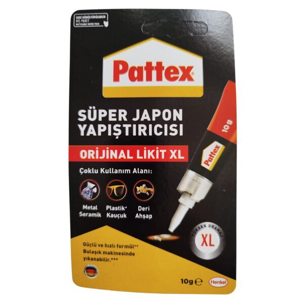 Pattex Süper Japon Yapıştırıcı – Suya ve Darbeye Dayanıklı, Çok Amaçlı Hızlı Tutkal, 10 gr