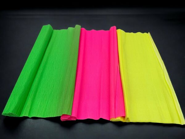 Neon Renkli Krapon Kağıtları - 3'lü Set 40gr 50x250cm