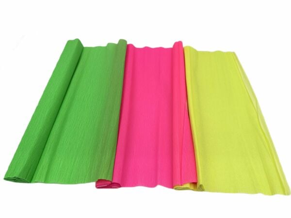 Neon Renkli Krapon Kağıtları - 3'lü Set 40gr 50x250cm