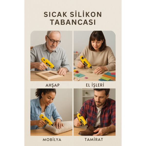 SGS PLUS Kalın Silikon Tabancası, 5291, Elektrikli Mühür Mumu Eritme Aracı, 60W