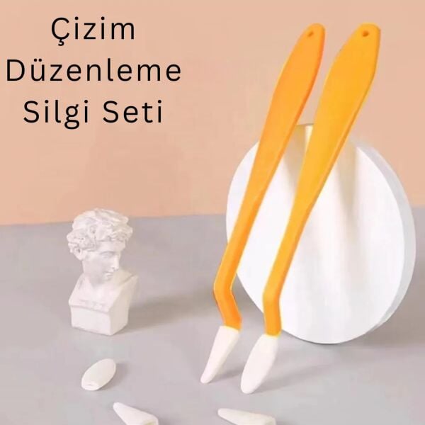 Toz Pastel Çizim Düzenleme Seti (2 Başlık ve 10 Sünger Uç), Eskiz, Krapon, Eva İzolon Boyama Aracı