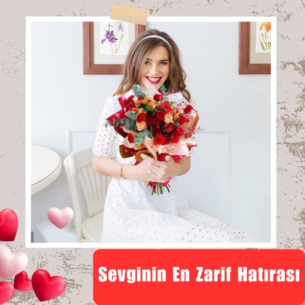 Çiçek Ambalaj Kağıdı 20li-58x58 Cm- Çift Yüzlü Mat Şeffaf Hediye Buket Sargı Kağıdı, Kırmızı & Altın