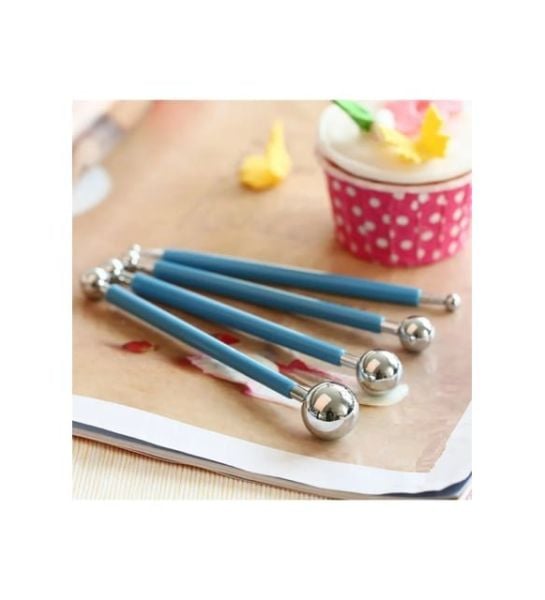 Çiçek Ütüsü, Top Ütü, 4lü Set, Top Uçlu Marzipan Set, Çiçek ve Kurabiye Şekil Verme, Modelleme Seti